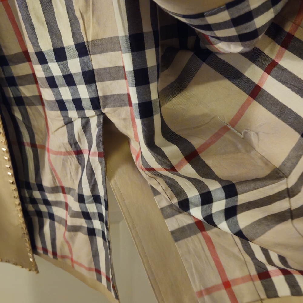Burberry Tan and Black Plaid Lined Coat - Picture 7 of 16